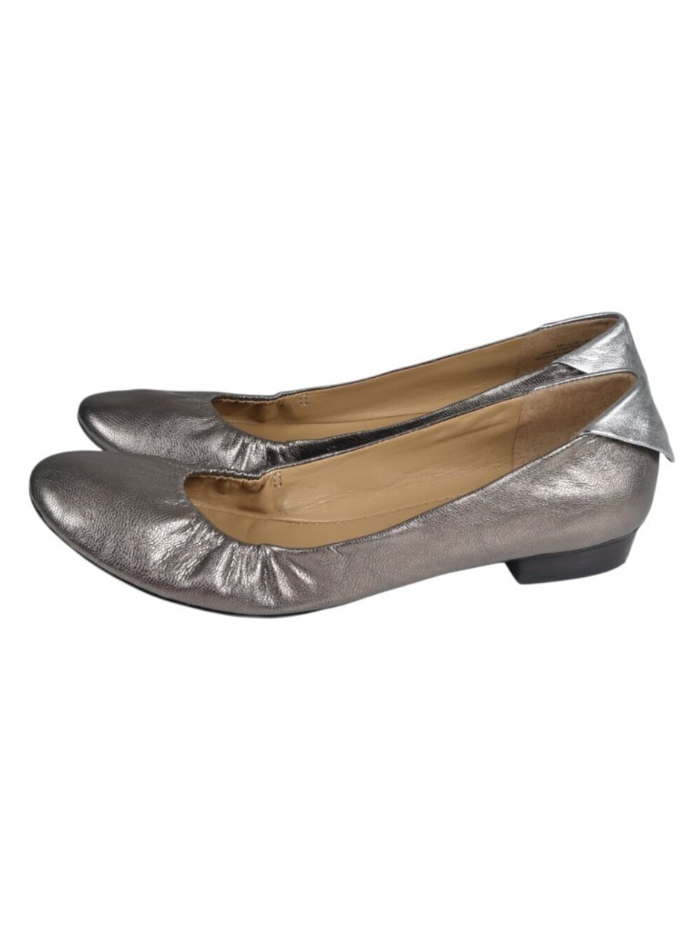 Nine West Metallic Gold  Silver Ballet Flat Leather Round Toe Shoes Size 7